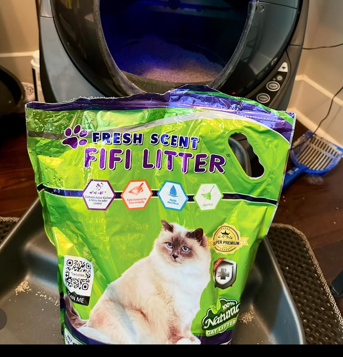 All Natural, fórmula premium para varios gatos, bentonita/carbono/sílice, bolsa de aluminio de 15 libras, aglutinación rápida, 99.9% libre de polvo, control de olores de larga duración