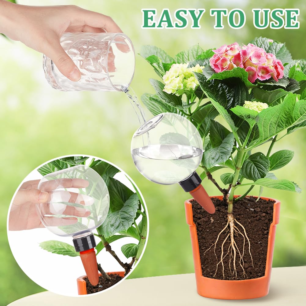 NBEADS 6 bombillas de riego automático, globos de riego de plantas, dispositivo de agua de jardín, inserto de maceta autollenable para plantas de interior y exterior