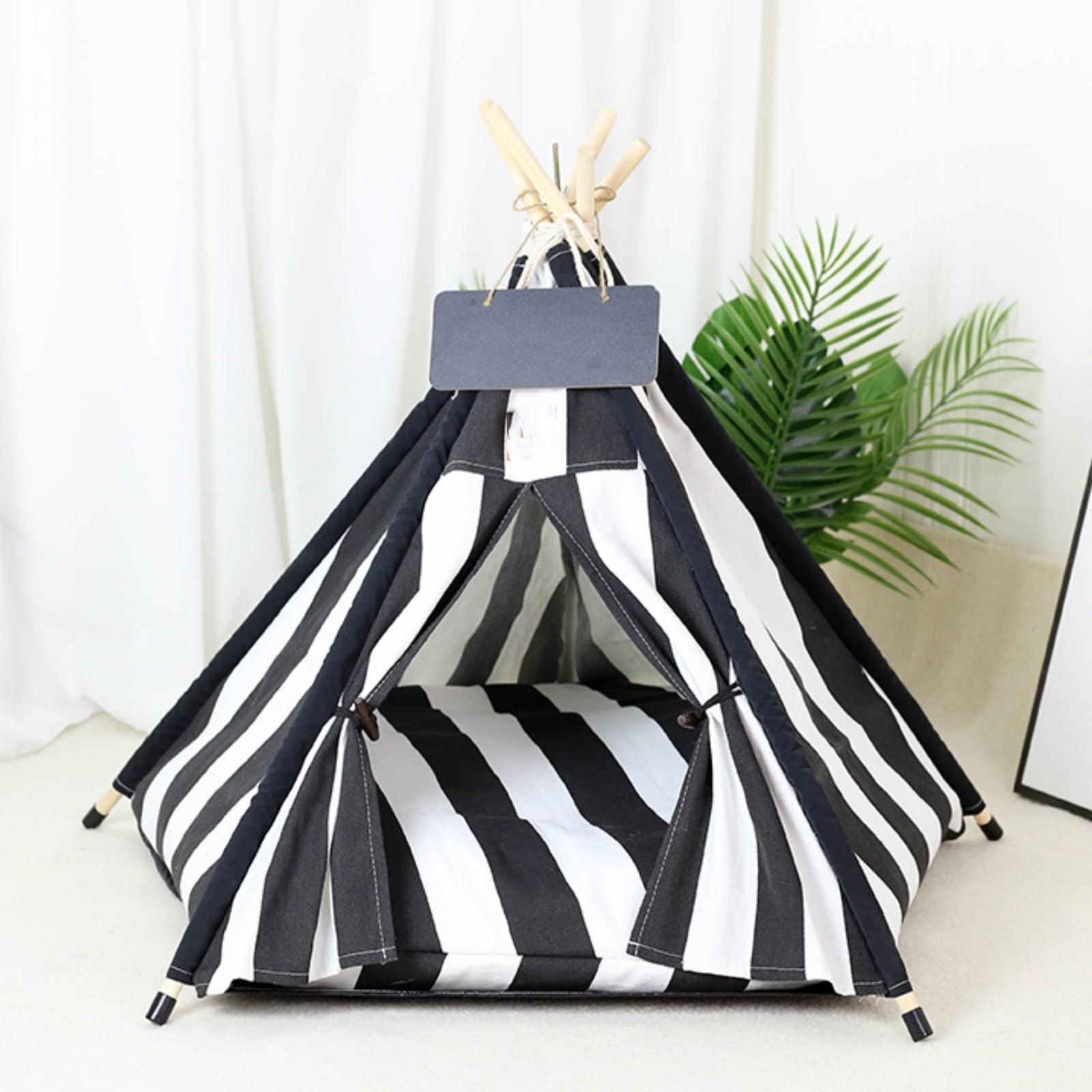 Tente pour Animaux de Compagnie, lit pour Chien, tipi Portable et Amovible pour Chiot, chenil intérieur et extérieur avec Coussins Doux et Tableau Noir pour écrire des Noms