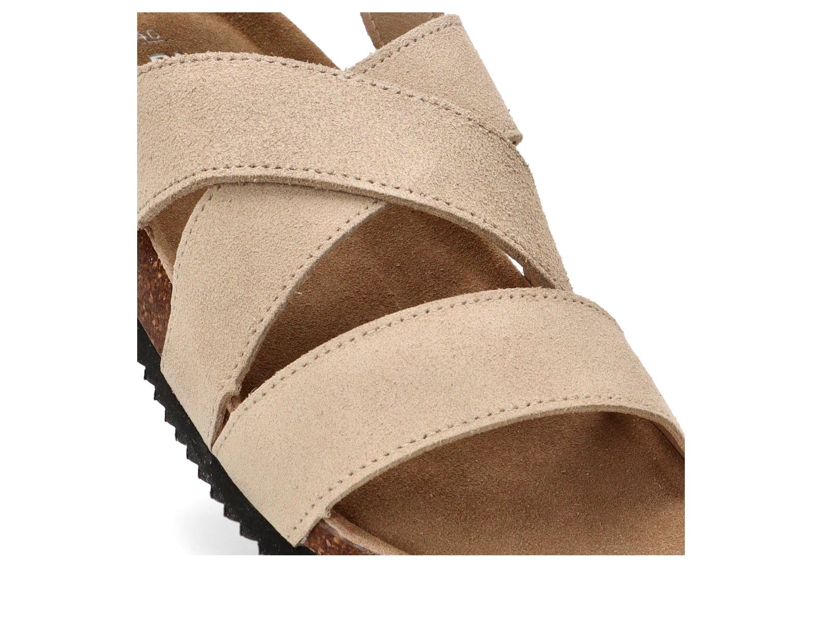 Etika Sandalias Bio de Piel para Hombre, Calzado Plano con Tiras Cruzadas y Planta Anatómica Efecto Corcho, Suela Dentada, 812146