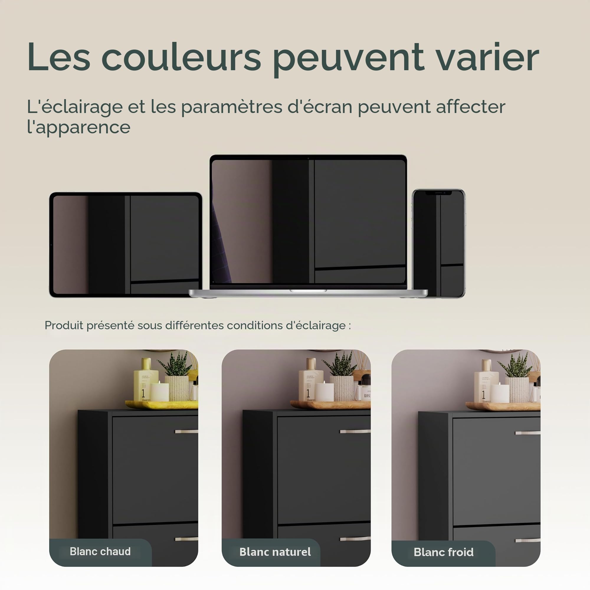 Vida Designs Armoire à Chaussures à 2 tiroirs, Organiseur de Rangement pour Chaussures, Meuble en Bois extractible, Noir | H 80 x L 60 x P 24 cm Environ