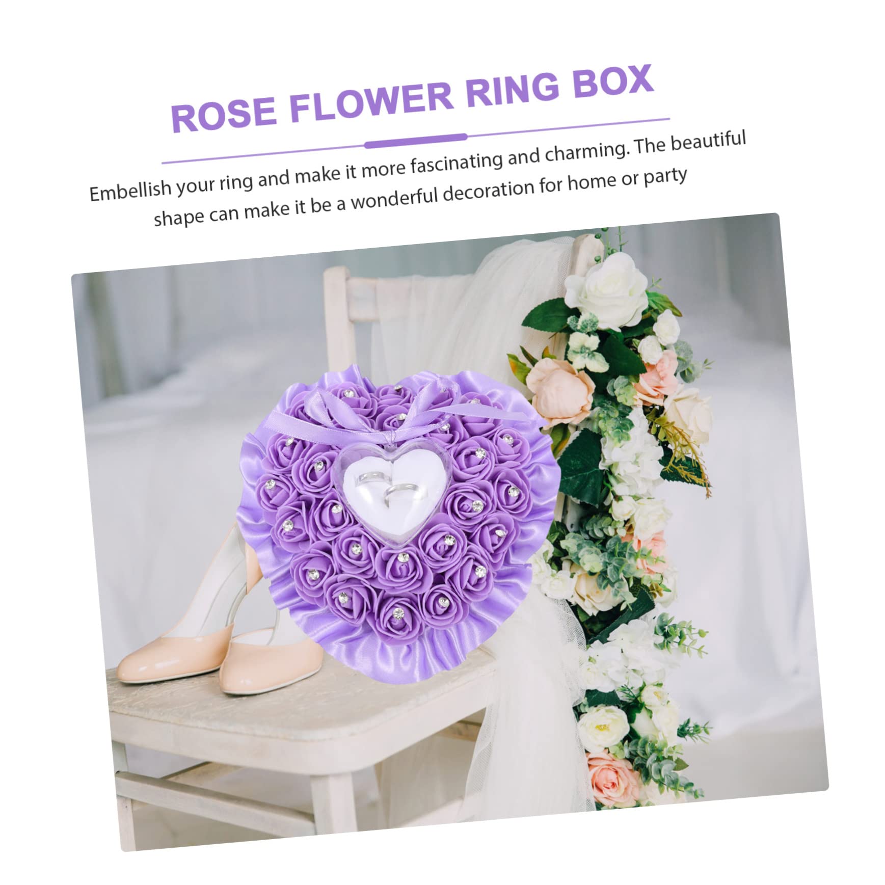 Cabilock 4stücke Ringkissen Mit Rosenmotiv Romantisches Ringkissen Für Trauung Eleganter Ringhalter Für Eheringe Hochzeitsdekoration Und Für Verlobungen Valentinstag Und Jubiläen