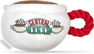 Friends the TV Show Central Perk Coffee Mug Plush Dog Toy with Rope Handle| Soft Cute Squeaky Toy for All Dogs | Stuffed D...