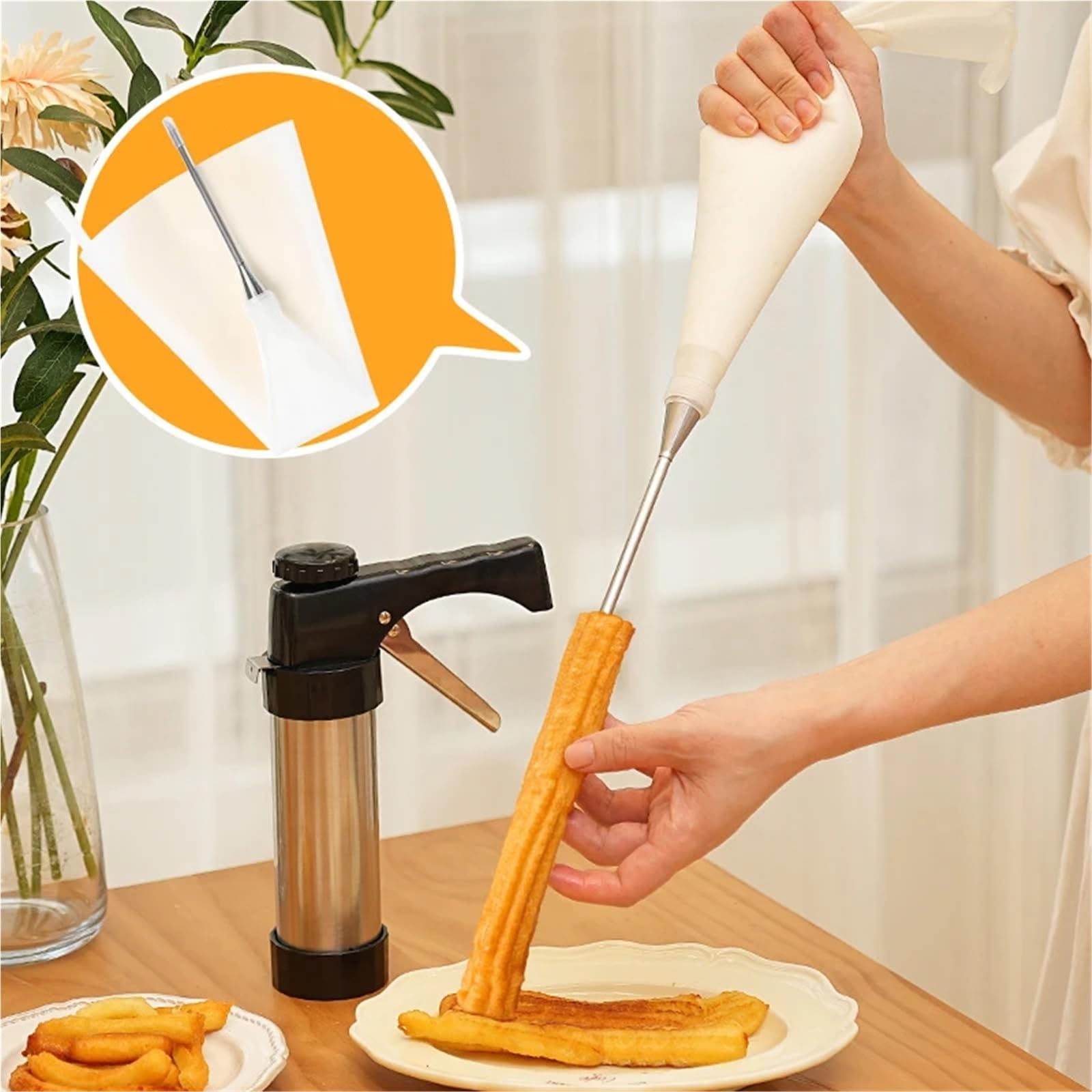 Kit de pistolet manuel for presse à churro et biscuits