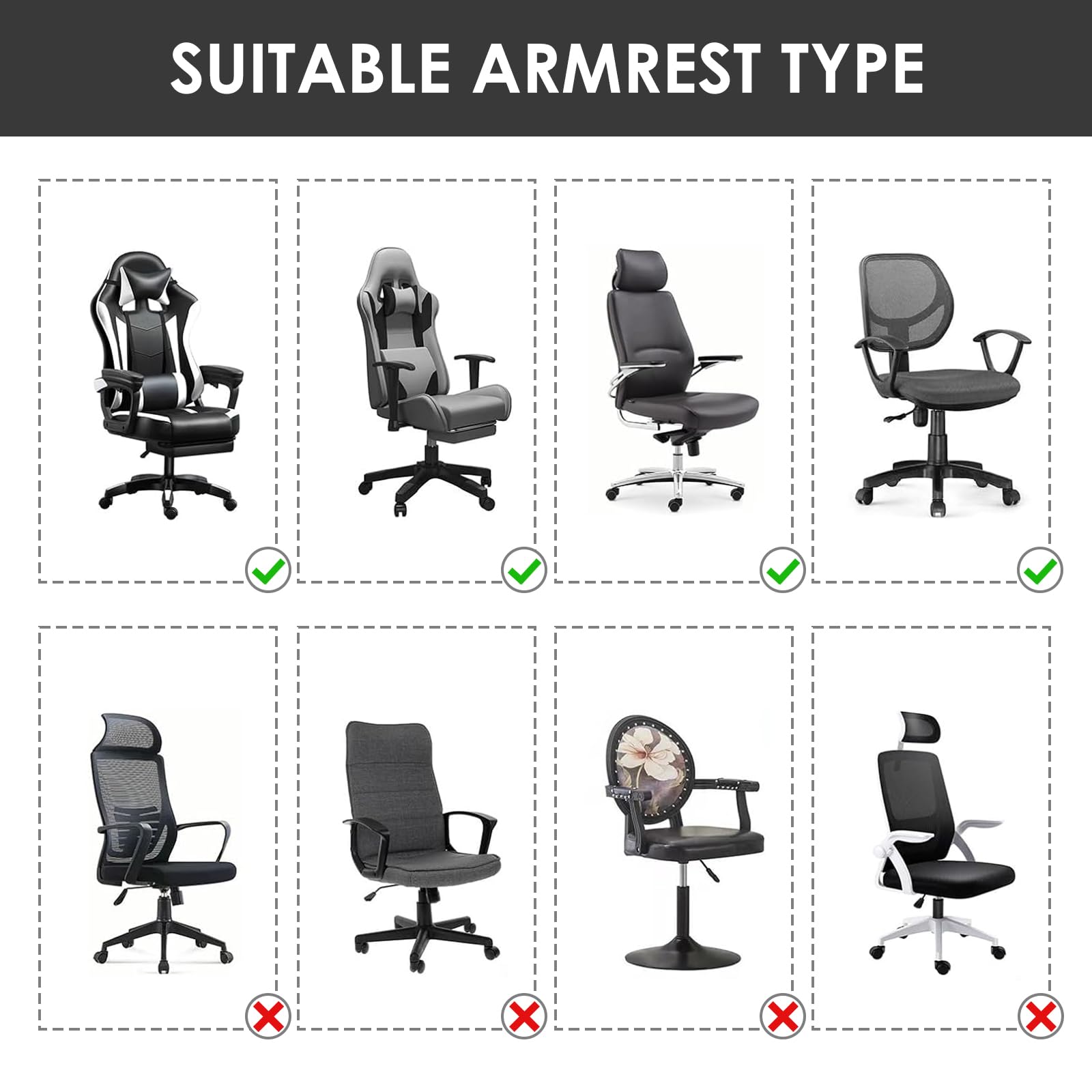 Wealrit Lot De 2 Coussinets D'accoudoirs De Rechange Pour Chaise De