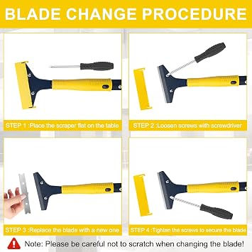 KeFanta Scraper Tool, 4 Wide Heavy Duty Floor Scraper, 45.7 Long Handle