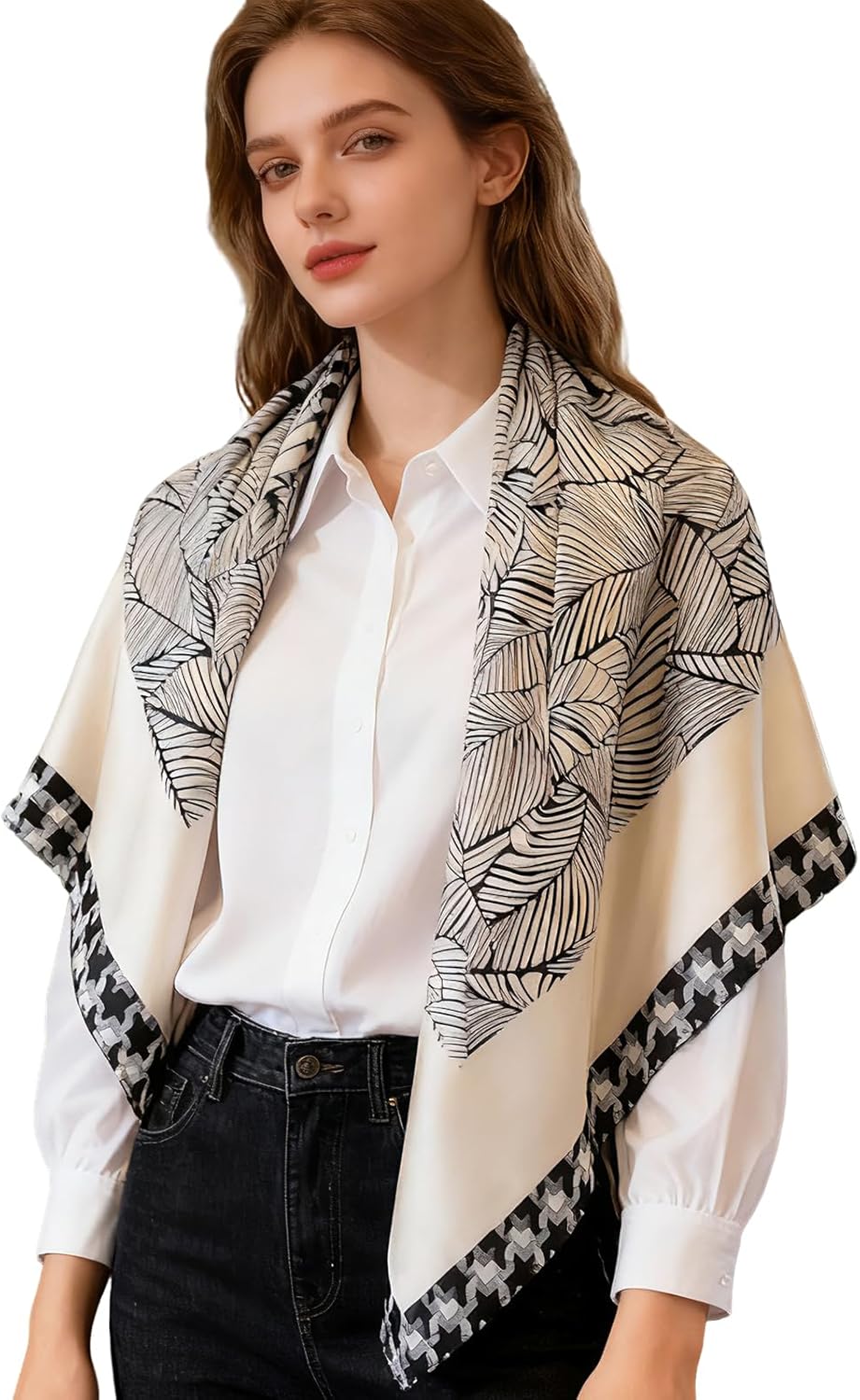 35" Head Scarf Large Square Scarf Like Cotton Hairscarf Fashion Scarves Bandana Night Sleeping Wraps for Women B01