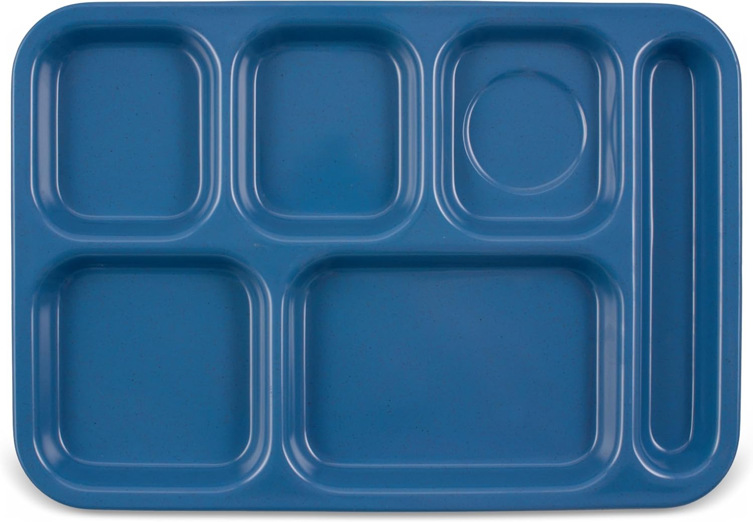 Carlisle FoodService Products Right-Hand Heavyweight 6-Compartment Melamine Tray 10" x 14" - Sandshade (Pack of 12)