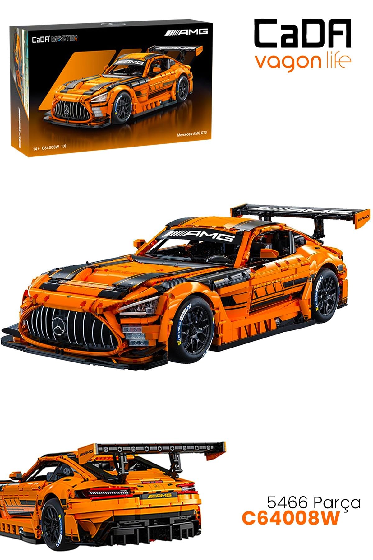 benz　出品　A 1　チャンドラー　A 3　チャンドラー CaDA Master 1:8 Mercedes-AMG GT3 C64008W – 5466 Parça Premium