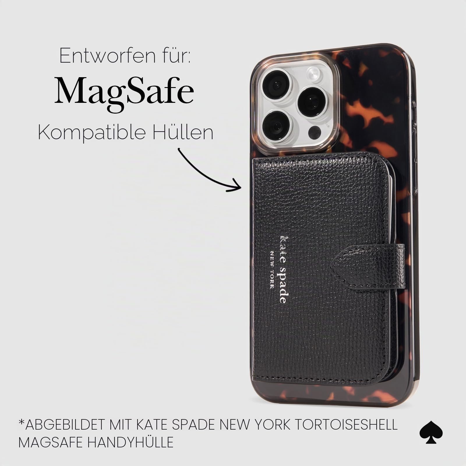 Kate Spade New York Morgan Magnetische Handy-Brieftasche/Kartenhalter – kompatibel mit MagSafe Wallet – Schwarz