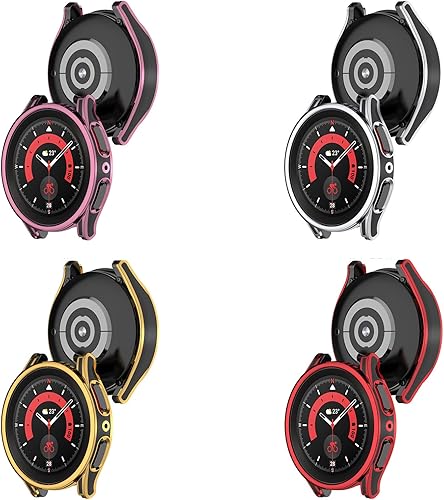 Miniatura 6 de MOTONG Funda protectora de PC con protector de pantalla de vidrio templado compatible con Samsung Galaxy Watch 54 de 1.575 pulgadas (1.575 pulgadas,