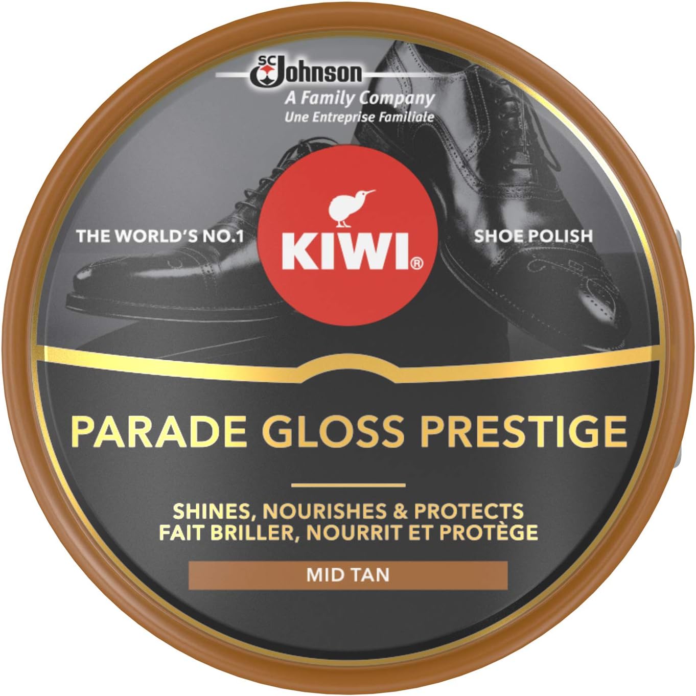 Kiwi Shoe Parade Gloss Prestige Polish Tin Mid Tan, 50ml (Pack of 1)