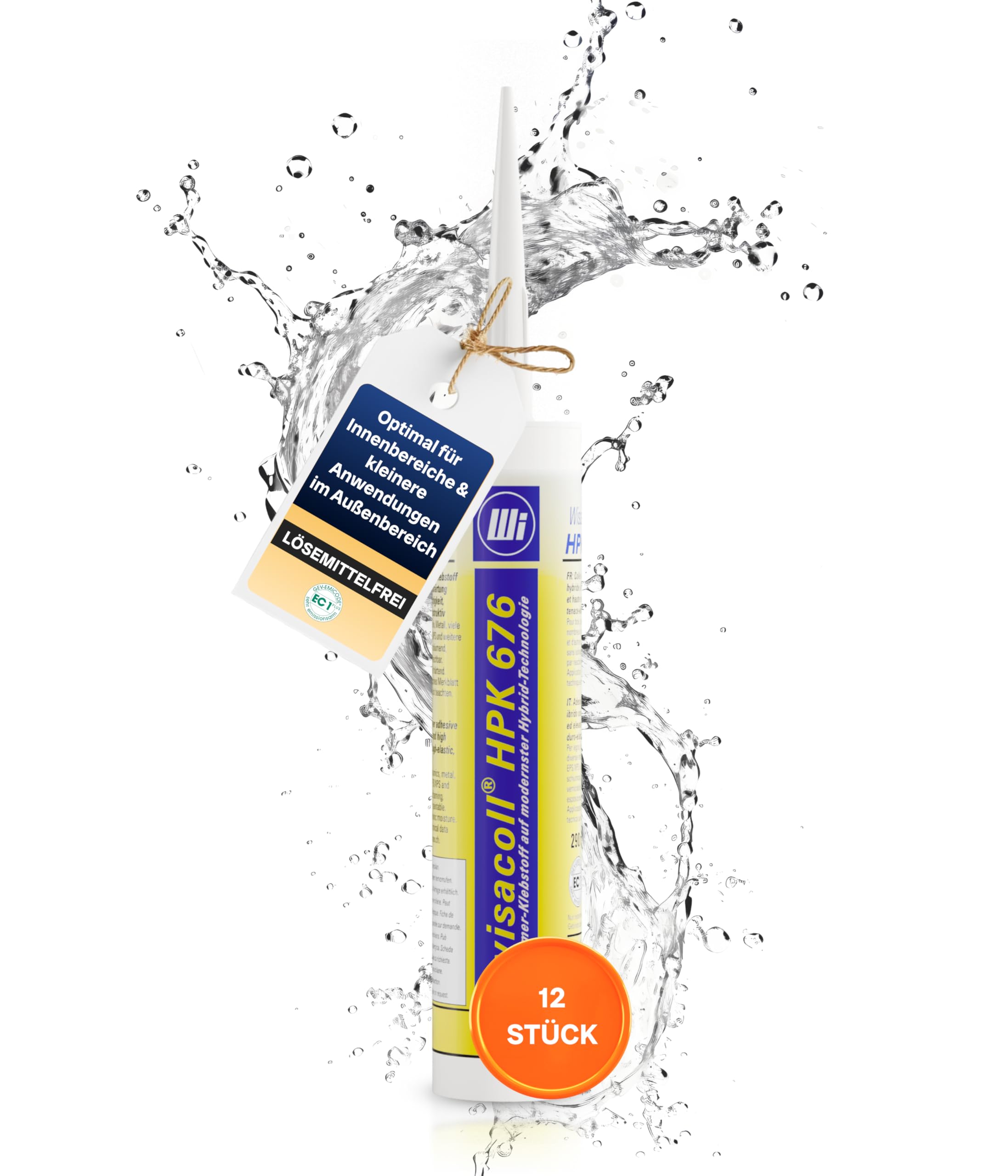Wisabax® Wisacoll HPK 676 – Minutenkleber auf Hybrid-Polymer-Basis [12 x 290 ml] – extra schneller Montagekleber – hohe Endfestigkeit – bleibt zähelastisch bis halbhart – für Holz, Metall & Naturstein