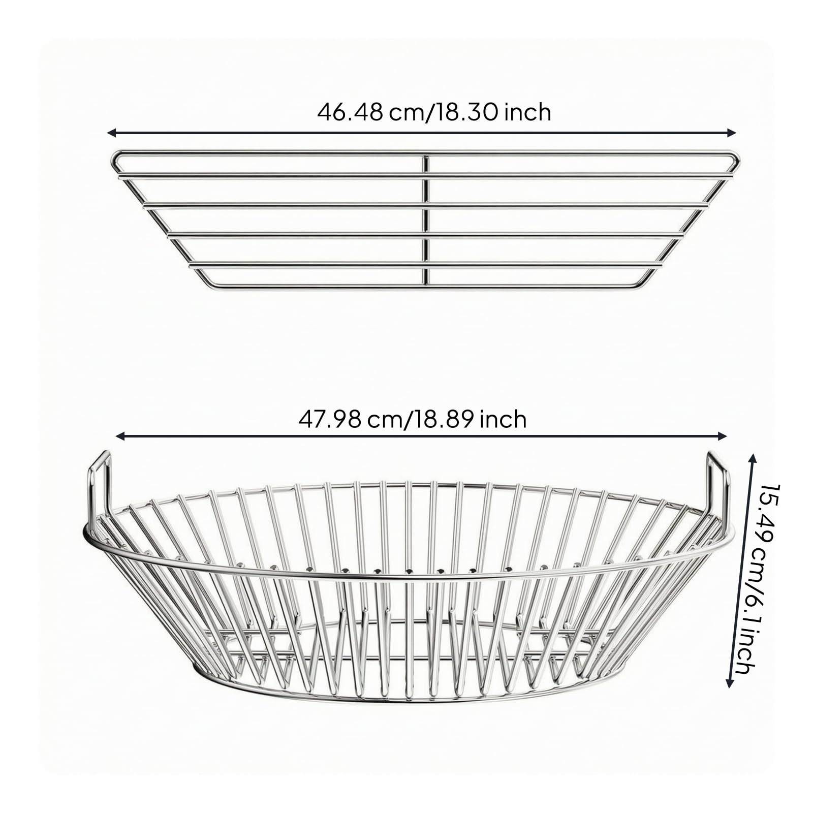 Cesto per Carbone, size to 1 | Robusto, Durevole, Accessorio, per Grigliate All'aperto