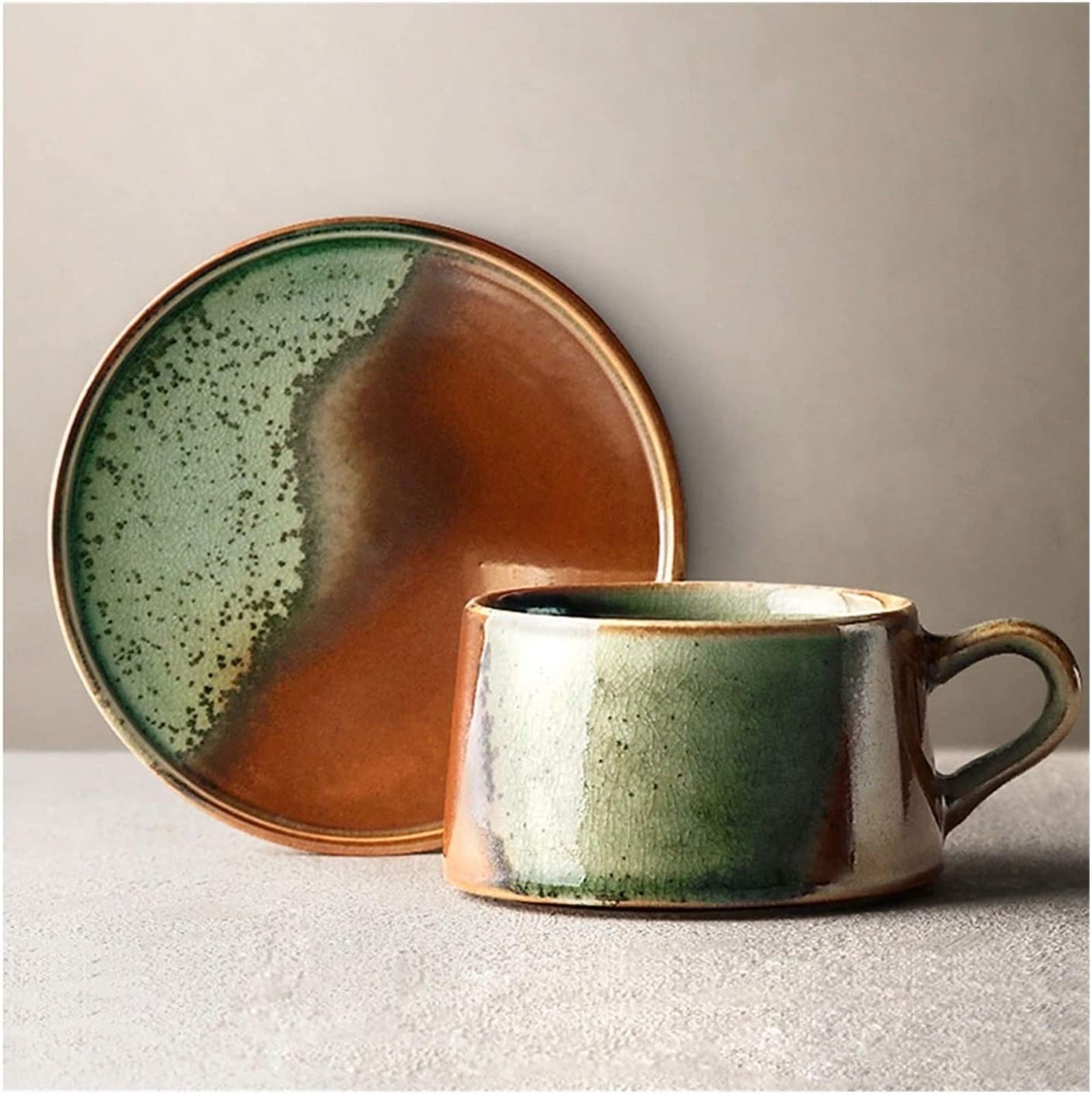 YNIYUJKL Coffee Mugs Ceramic Espresso Coffee Cup And Saucer Set Tea Cup Home Handmade Kiln Glazed Coffee Cup Mug 8.5Oz For Coffee Milk Coffee Cup
