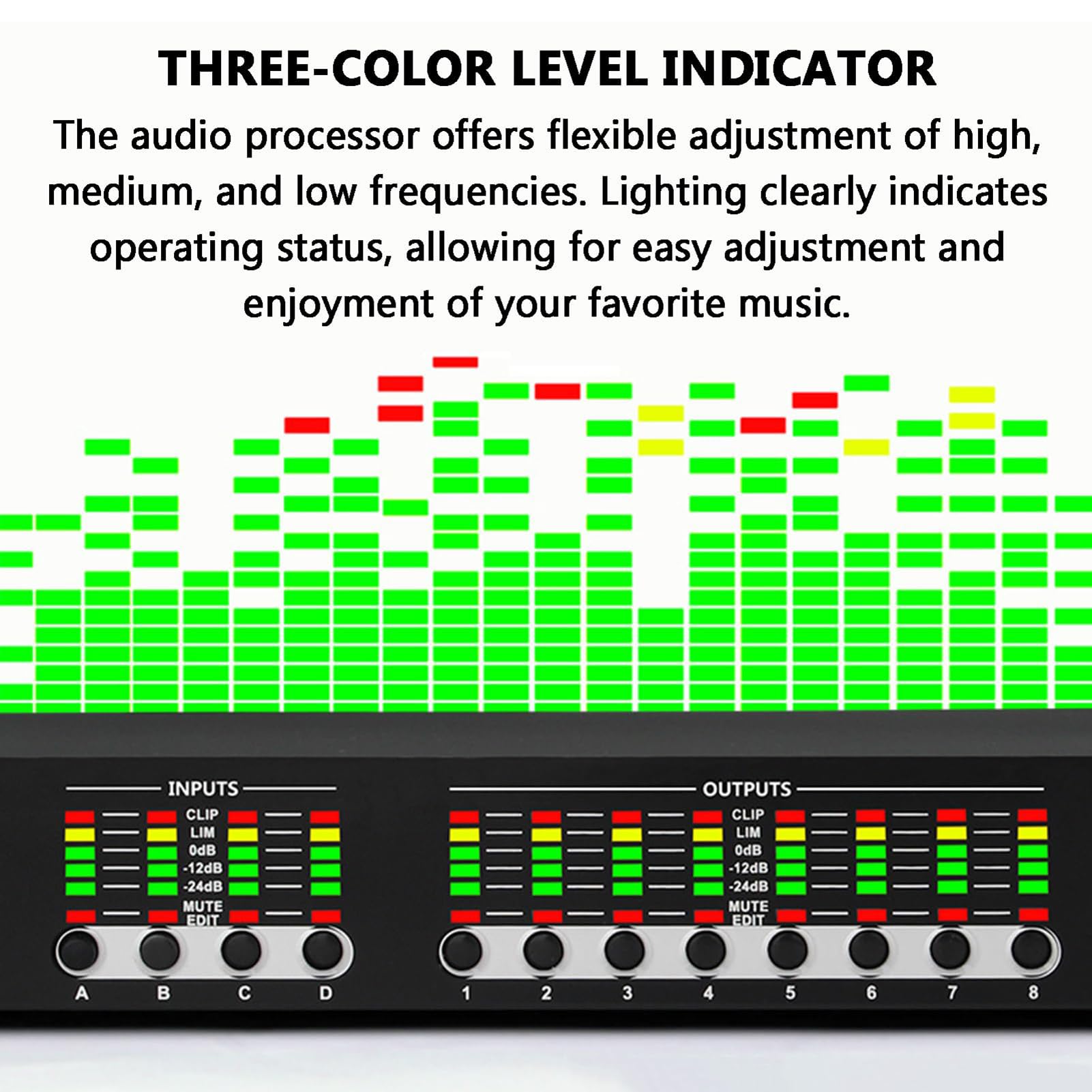 Procesador de audio digital, efecto karaoke de 32 bits, pantalla LCD, 16 modos prealmacenados, compatible con todos los micrófonos, escenario de rendimiento y reverberador de conferencias