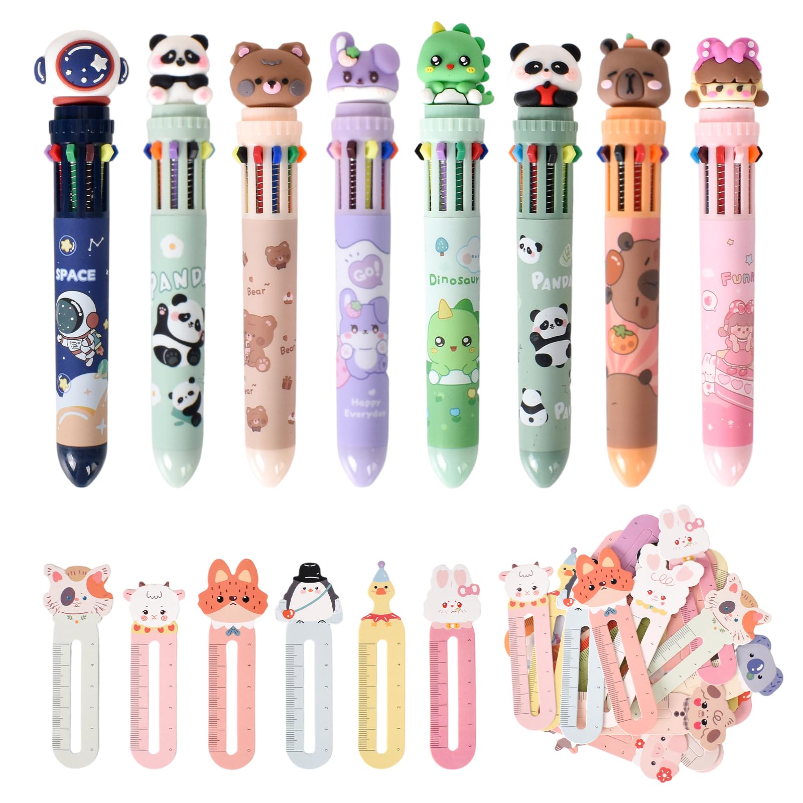 Bolígrafo 10 Colores, Bolígrafo Multicolor 10 en 1 de 0.5mm - Escritura Suave y Tinta Resistente al Agua - Ideal para Escuela, Oficina, Estudiantes & Niños (30 Marcadores Incluidos)