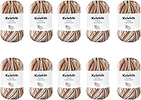 Vista 31 de 250g (5x50g) de hilo acrílico para crochet/tejido, hilo de gradiente de colores, 5 rollos de madejas, perfecto para cualquier proyecto de mini