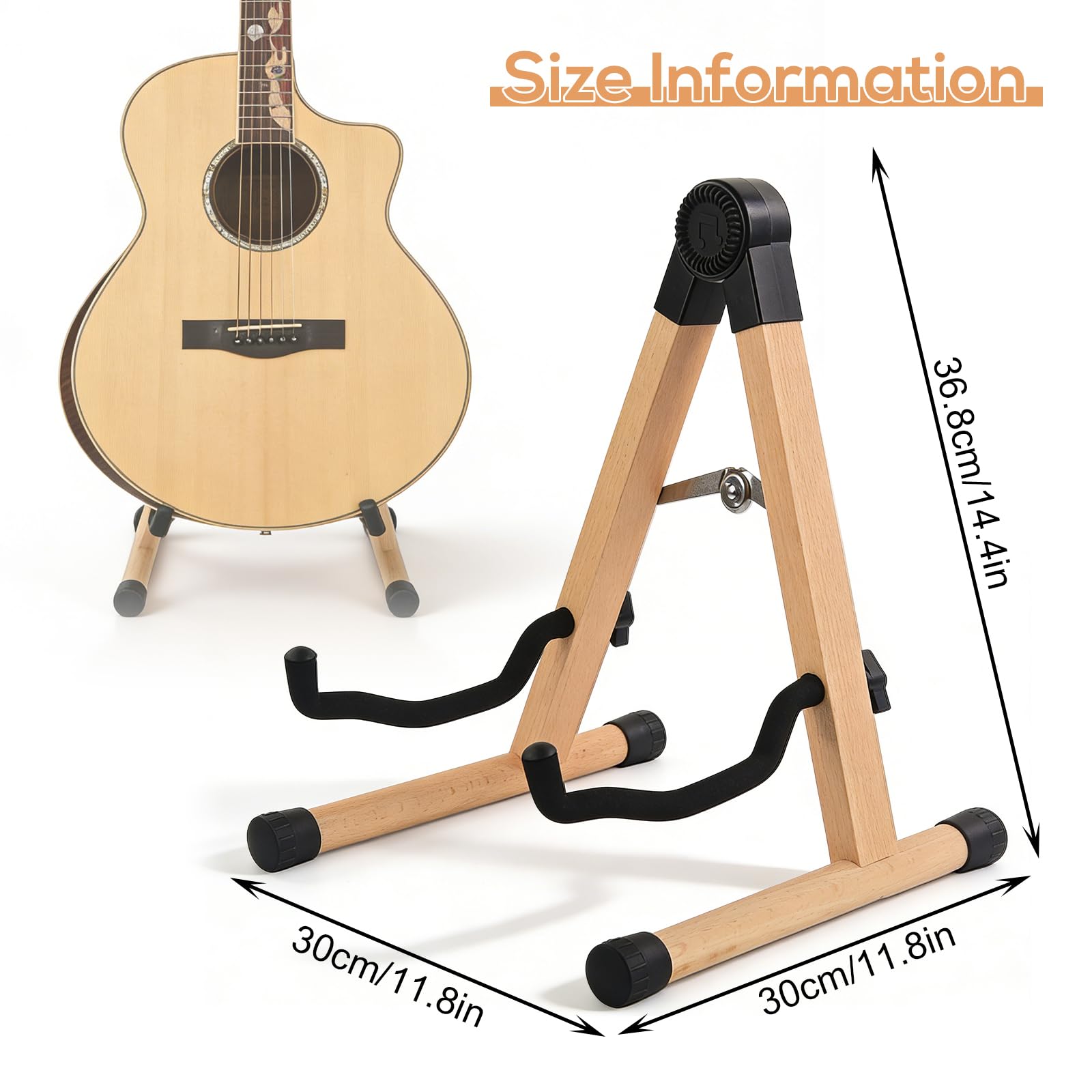 Supporto per chitarra in legno, per violoncello con supporto ad arco e schiuma imbottita, supporto pieghevole per chitarra acustica, in legno a forma di A, realizzato a mano, per chitarra elettrica