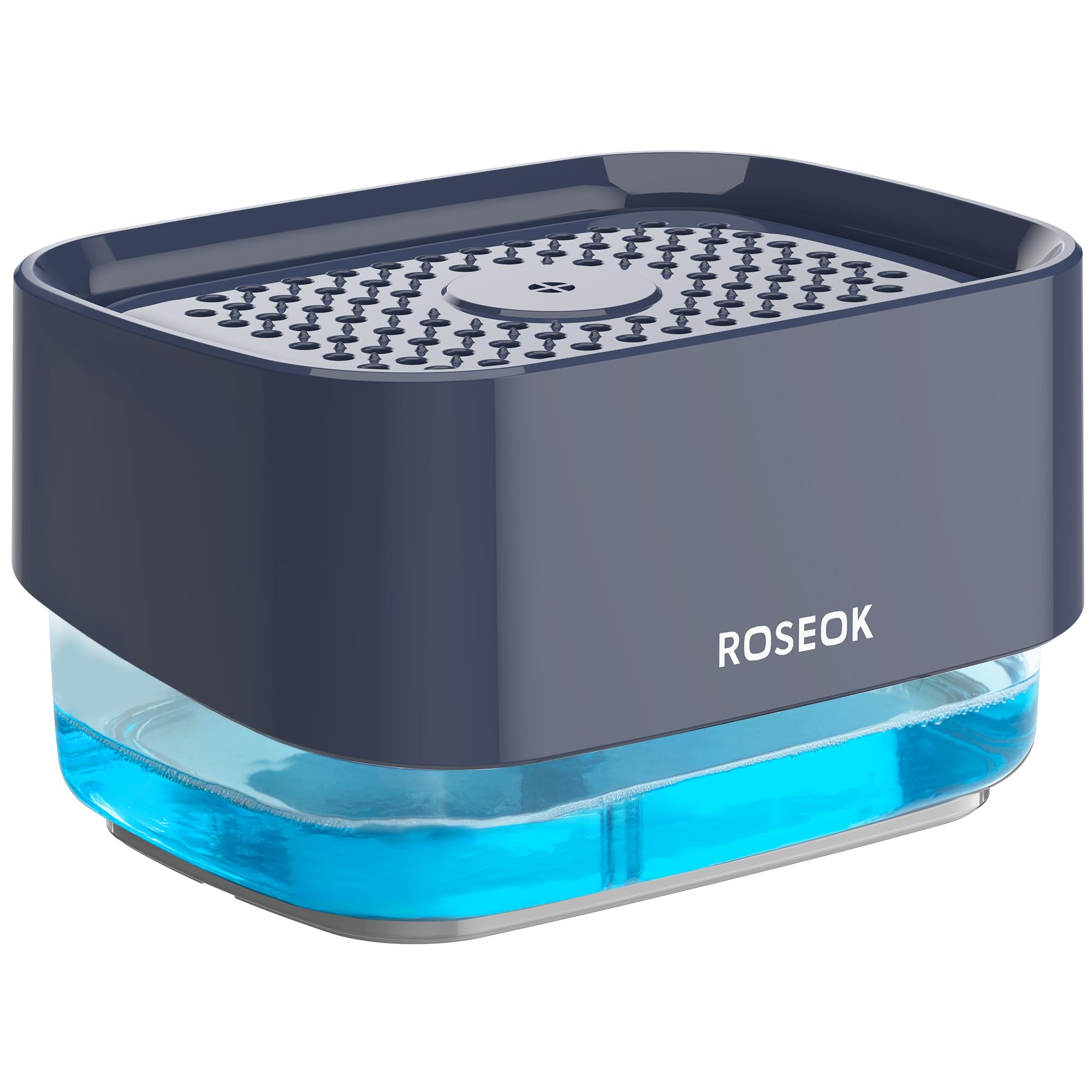ROSEOK Dispensador de jabón desmontable con una sola mano con soporte de esponja para limpiar platos, ollas, fregaderos, 500 ml
