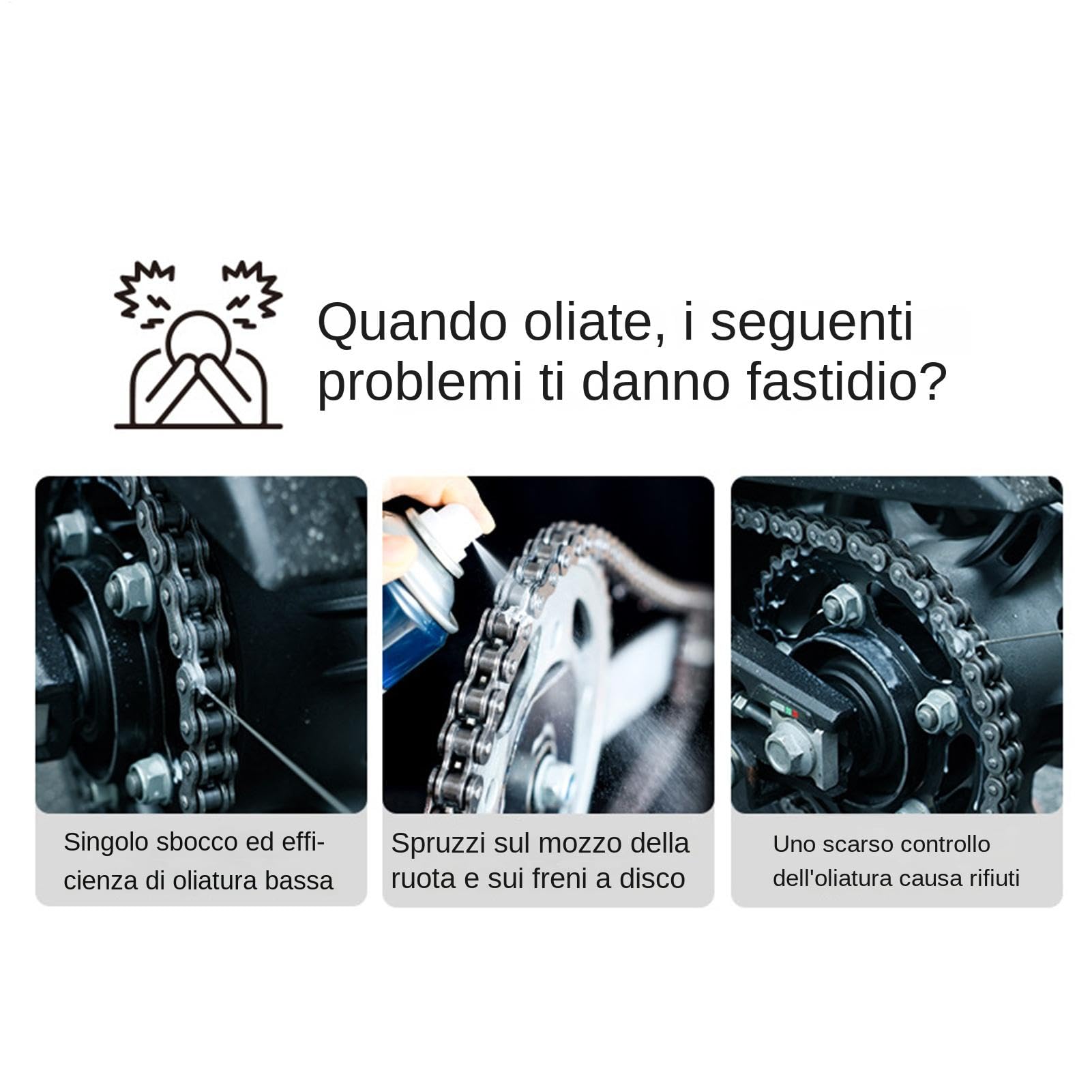 Attrezzo Per Olio e Lubrificante Per Catena di Motocicletta - Applicatore Per Oliatura e Pulizia