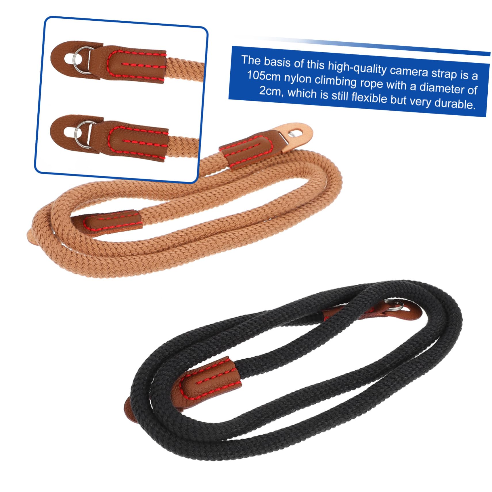 Homoyoyo 2 Correas para Cámara de Poliéster, Correa de Cuello y Hombro, Flexible y Duradera, para Cámara Portátil, 2 Piezas