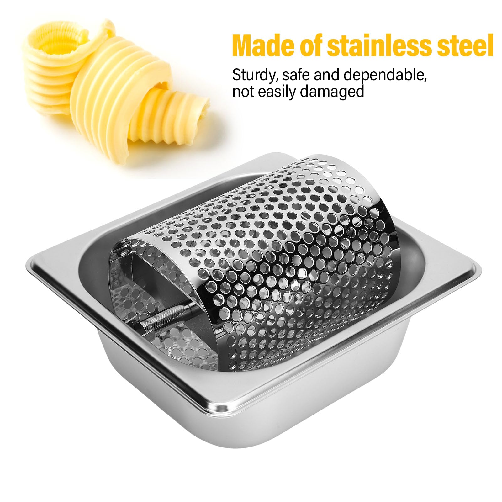 Rullo Spalmatore per Burro, Rullo per Burro con Fondo Rialzato in Acciaio Inossidabile Distribuzione Uniforme Sulla Piastra, Uso Multifunzionale per Hamburger, Pane, Barbecue, Grigliate,