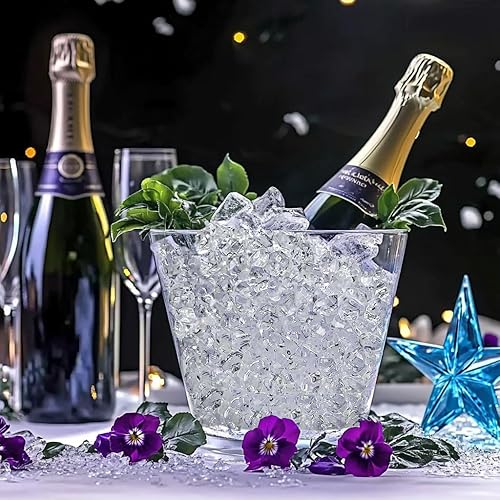 Miniatura 3 de Cubos de rocas de hielo falsas de cristal, piedras acrílicas, gemas del tesoro para jarrones, dispersos de mesa, manualidades, centros de mesa para