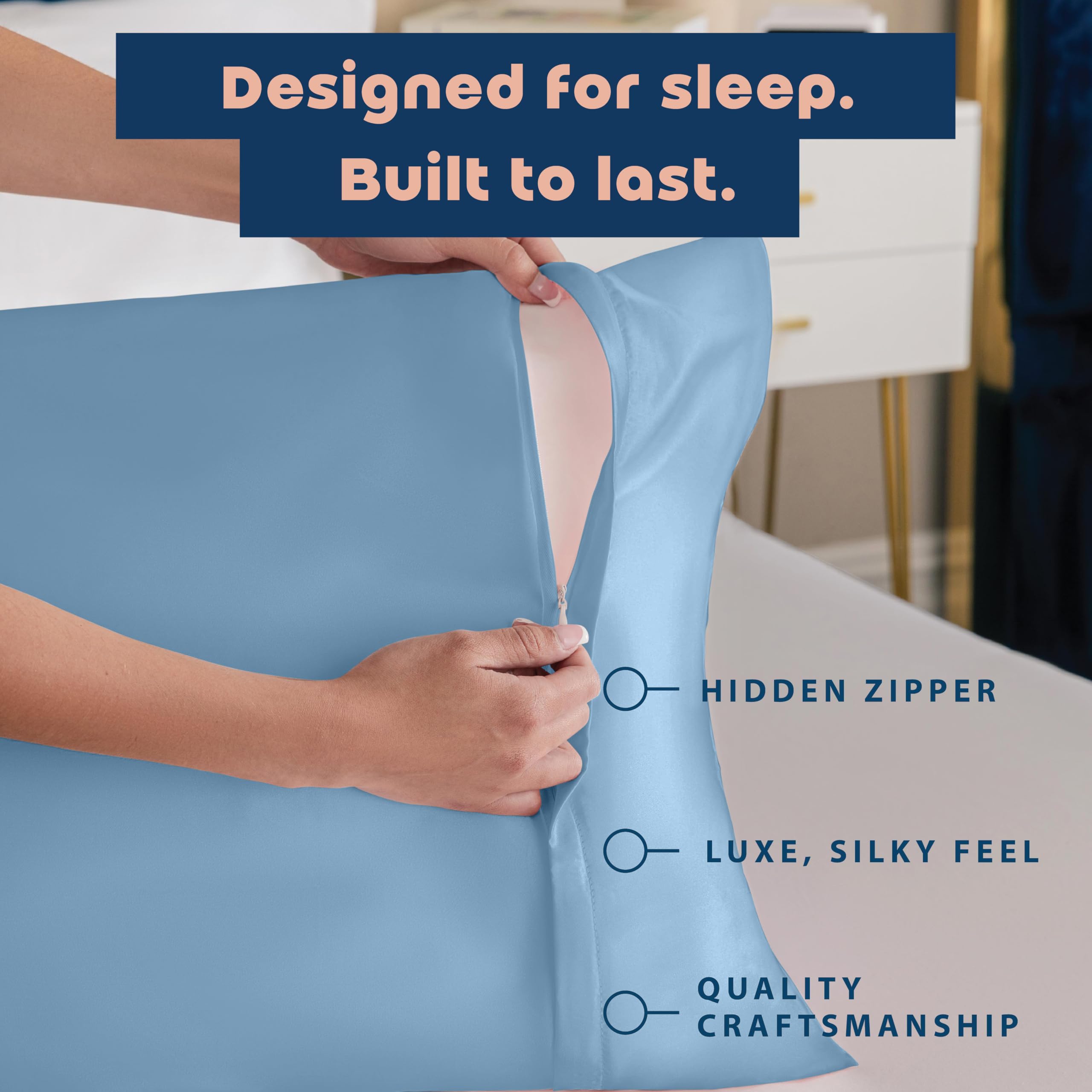 Amazon｜Shop Bedding スイートドリーム 枕カバー 高級サテン素材