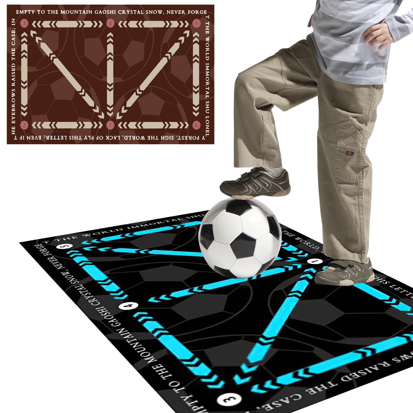 Footstep Football Training Mat, Silent Non-Slip Ball Control Accessories, 40 x 60 cm (B)