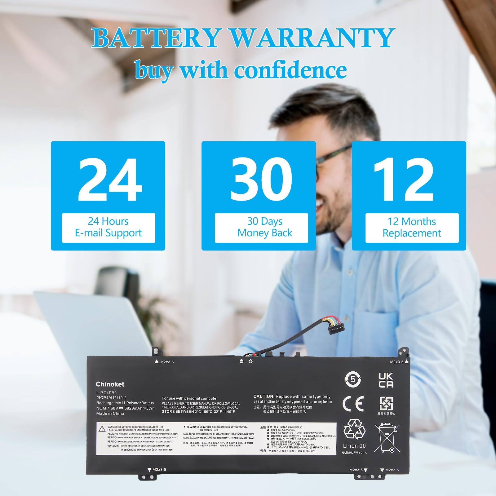 L17C4PB0 L17M4PB0 L17C4PB2 Batería para IdeaPad 530-14IKB 530-14ARR 6-14ARR 6-14IKB 530S-14ARR 530S-14IKB 530S-15IKB XiaoXin Air 14IKBR 14IWL 14ARR 15IKBR 15ARR 15IWL