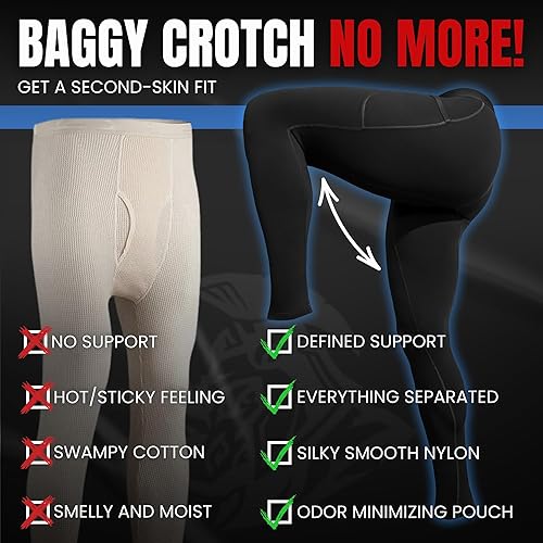 Miniatura 6 de RM Real Men ABCD Pouch Compression Pants - 1, 2 and 3 Pack, Mens Leggings, Yoga Pants, Tights, Base Layer Men Cold Weather