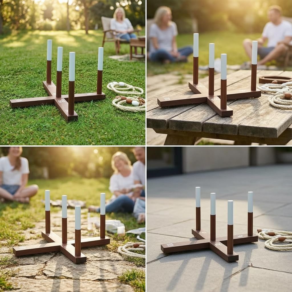 Ringwurfspiel Outdoor für & Familie – Wurfspiel mit Tragetasche – Ideales Gartenspielzeug für draußen
