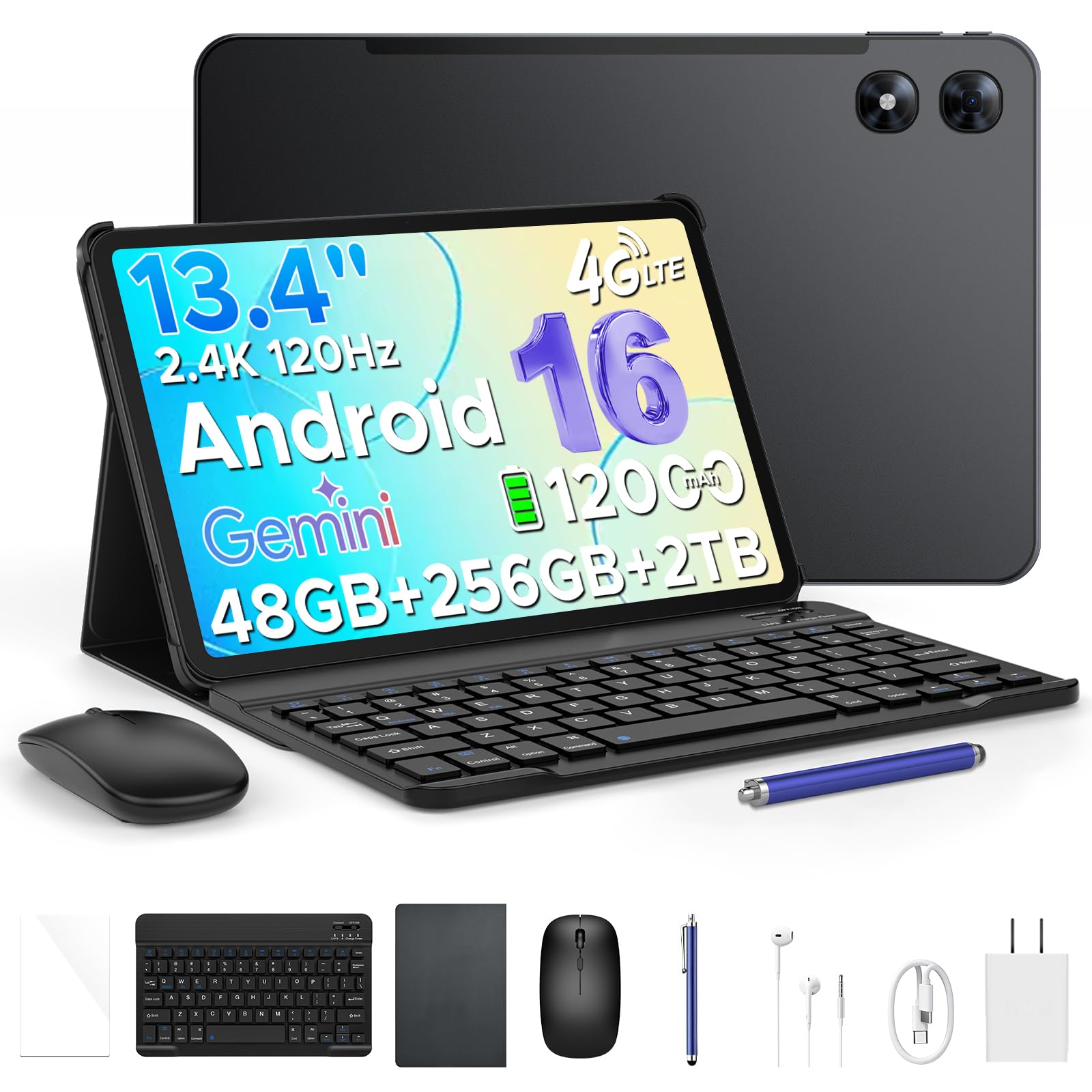 Amazon.com : POPUX P13 Pro 13.4 inch Tablet, 2.4K 120Hz Android 16