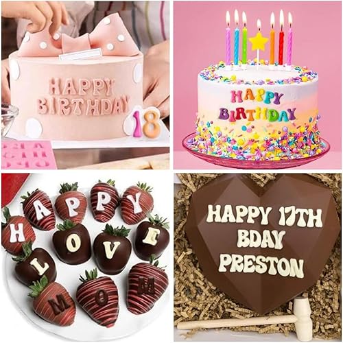 Miniatura 4 de Moldes de silicona con letras del alfabeto en mayúsculas para hornear, fresas cubiertas de chocolate, decoración de pasteles