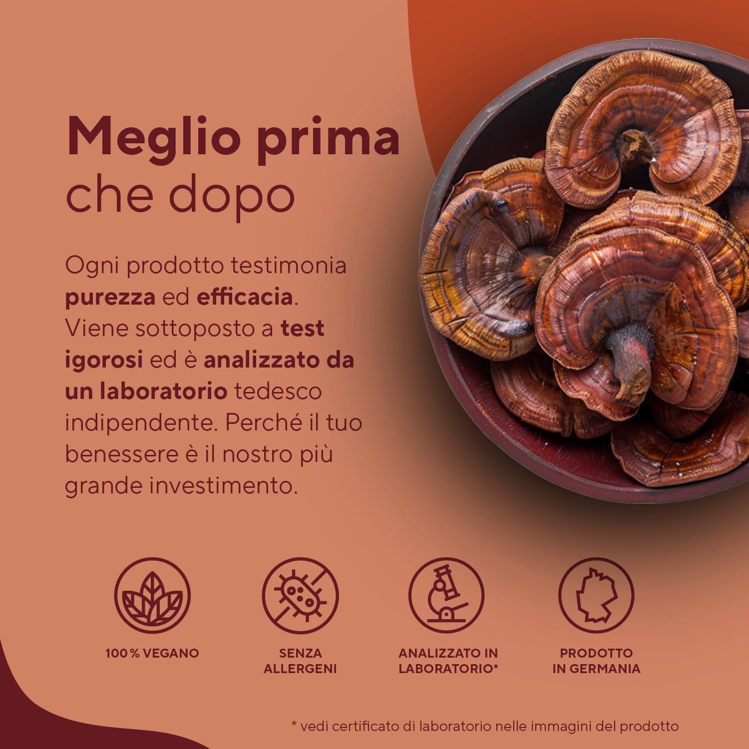 Reishi - 270 Capsule (Big Pack) - 20.100mg al giorno - Alto dosaggio - 40% di polisaccaridi bioattivi - Ganoderma Lucidum puro - fungo cinese Reishi - Vegano, testato in laboratorio - TRUE NATURE