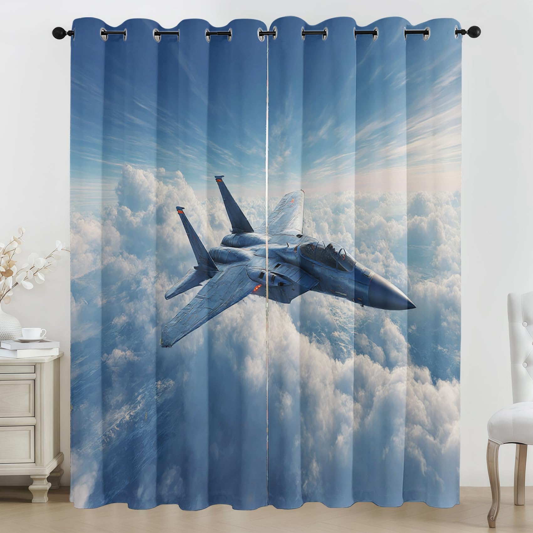 Rideau occultant avion de chasse idéal pour la chambre d'un adolescent