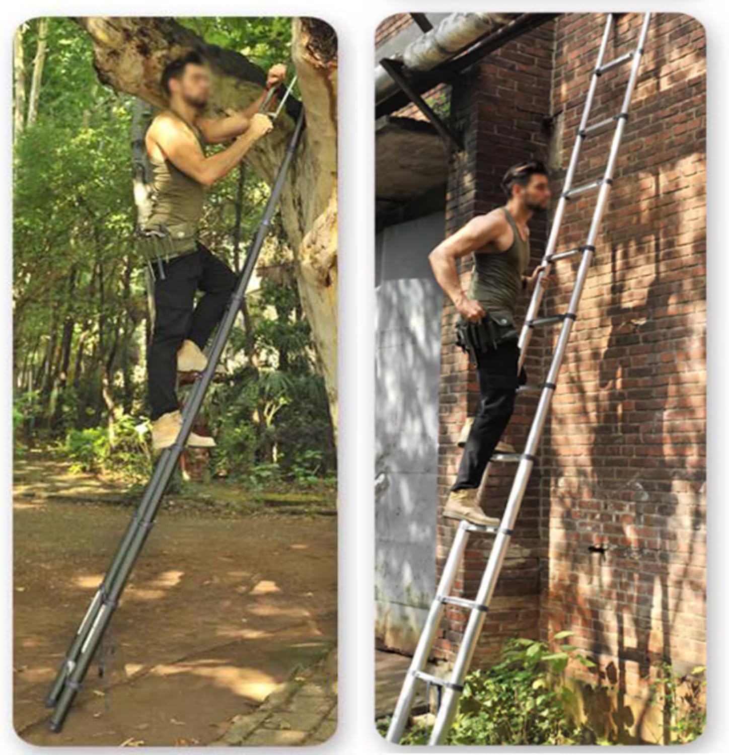 Portable Telescopic Ladder 7.5ft Aluminum Folding Extension Ladder for Household Outdoor Decoration Non Slip Straight Extendable Ladder for Repair and DIY