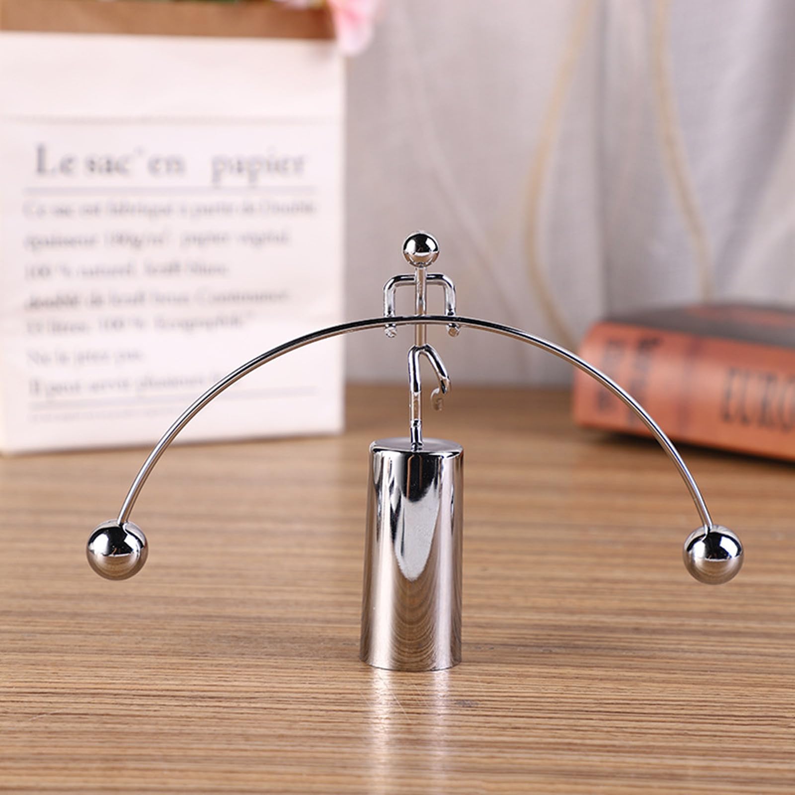 Mini Steel Balance Ball, Balance Physics Toys-Weightlifter Kinetic Art Balance Toy Decompression Psychology Toy-Home Office Desk Decoration