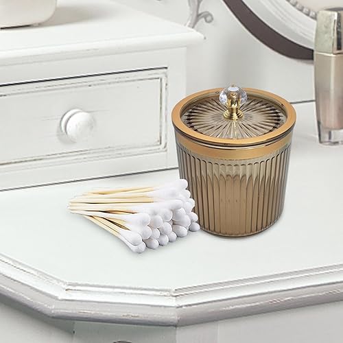 Miniatura 4 de Amagogo Dispensador de hisopos Qtip para baño, recipiente con tapa, a prueba de polvo, almohadillas de maquillaje para encimera, baño, aparador,