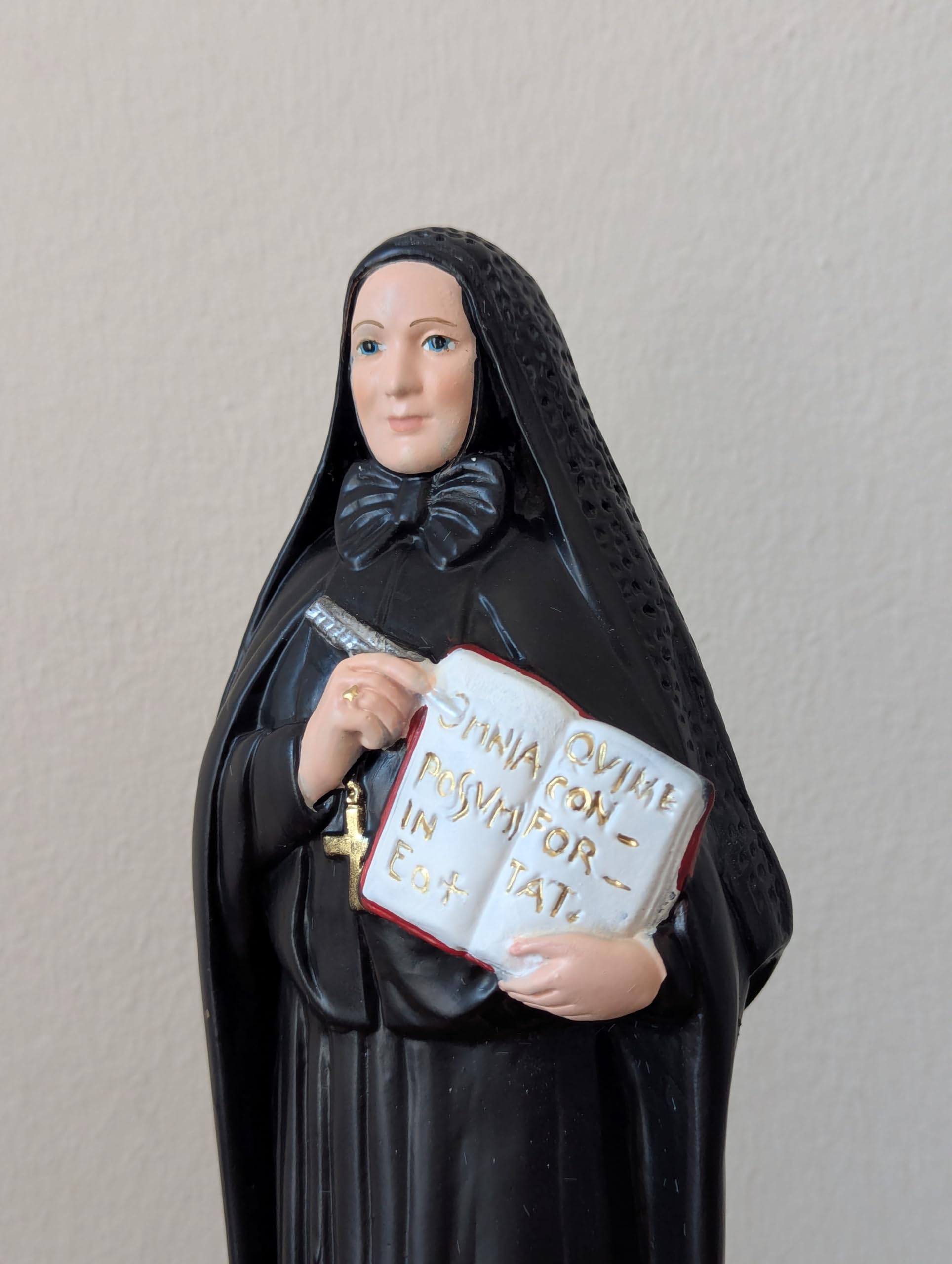 OVUNQUE PROTEGGIMI Figurka Santa Francesca Cabrini z gipsu, 30 cm, religijna dekoracja wnętrz