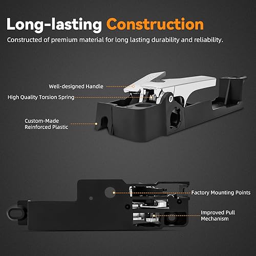 Miniatura 8 de DEAL - Manija de puerta interior del lado derecho del pasajero, compatible con Ford Fusion 06-11 06-11 Mercury Milan 06 Lincoln Zephyr 07-12 Lincoln