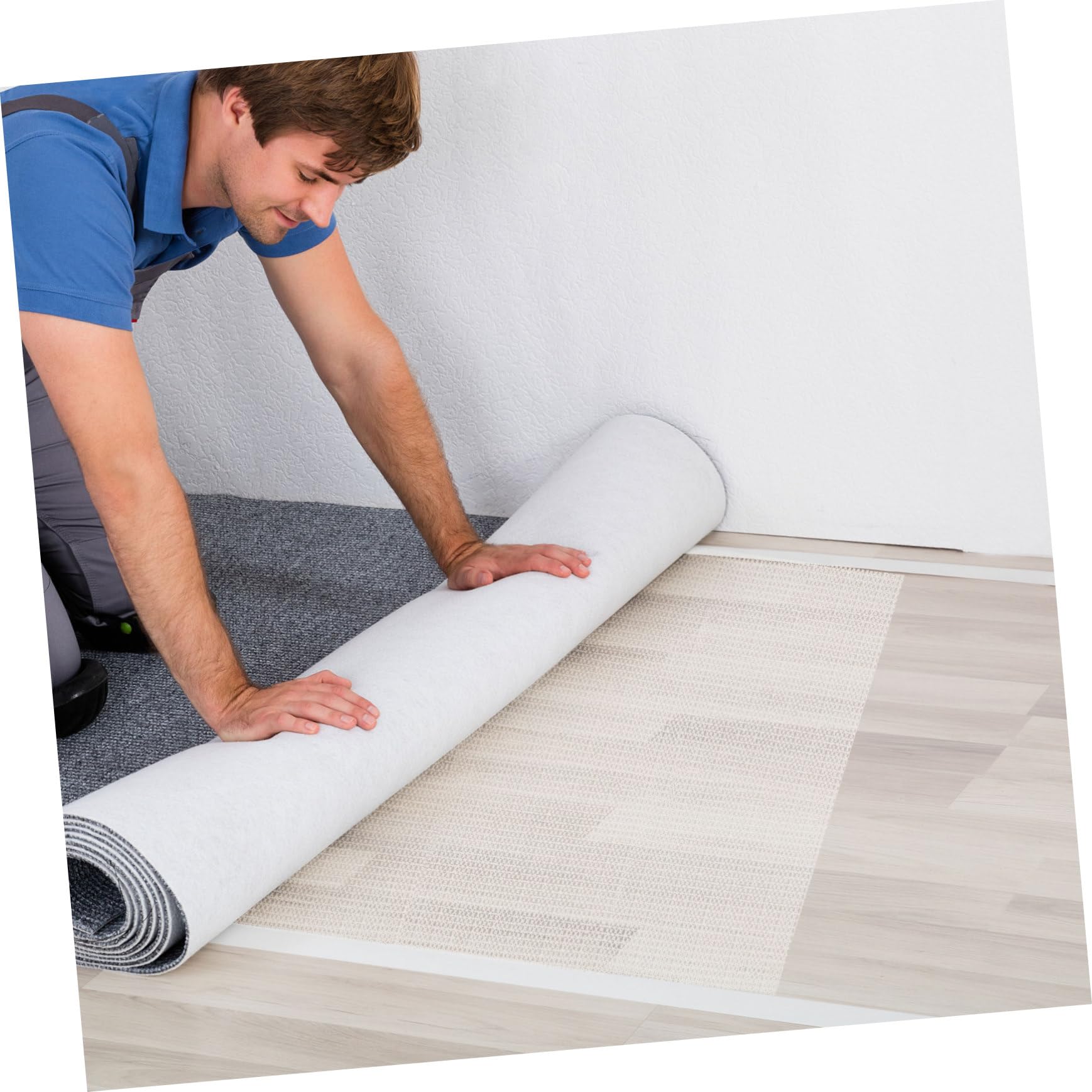 Tapis Antidérapant et Bandes de Fixation pour en PVC 200x300cm Surface Antidérapante pour Protection de Parquet pour Salon et Couloir