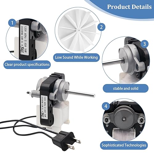 Miniatura 3 de Kit de motores eléctricos de repuesto de motor de ventilador de escape universal SM550 para NutoneBroan 50CFM, 120V reemplazar C01575 65100 EM550