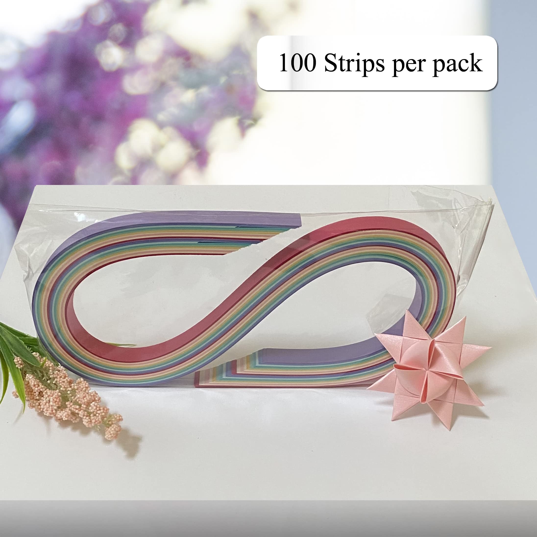 Tiras de papel nacaradas para proyectos de tejido. Tiras de papel para estrellas moravas, estrellas alemanas y estrellas Froebel. 100 tiras por paquete (3/4 x 19 pulgadas)