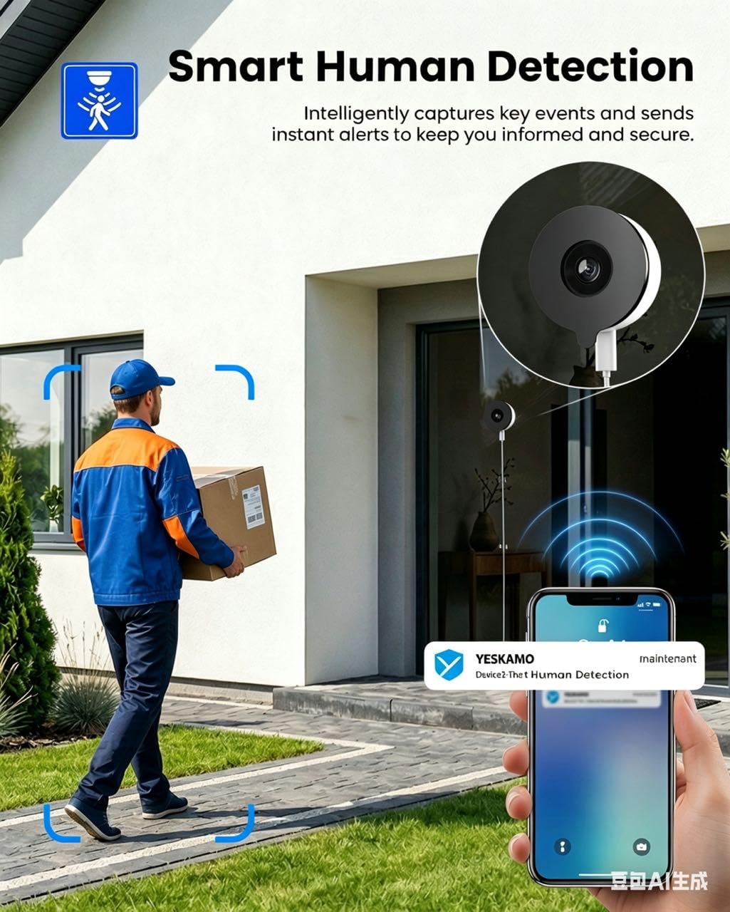 3MP Indoor Window Camera, 5G & 2.4GHz WiFi Indoor Camera for Home Security with AI Color Night Vision, People/Motion Detection, 24/7 Recording, Easy & Quick Window Mount for Looking Outside — view 8