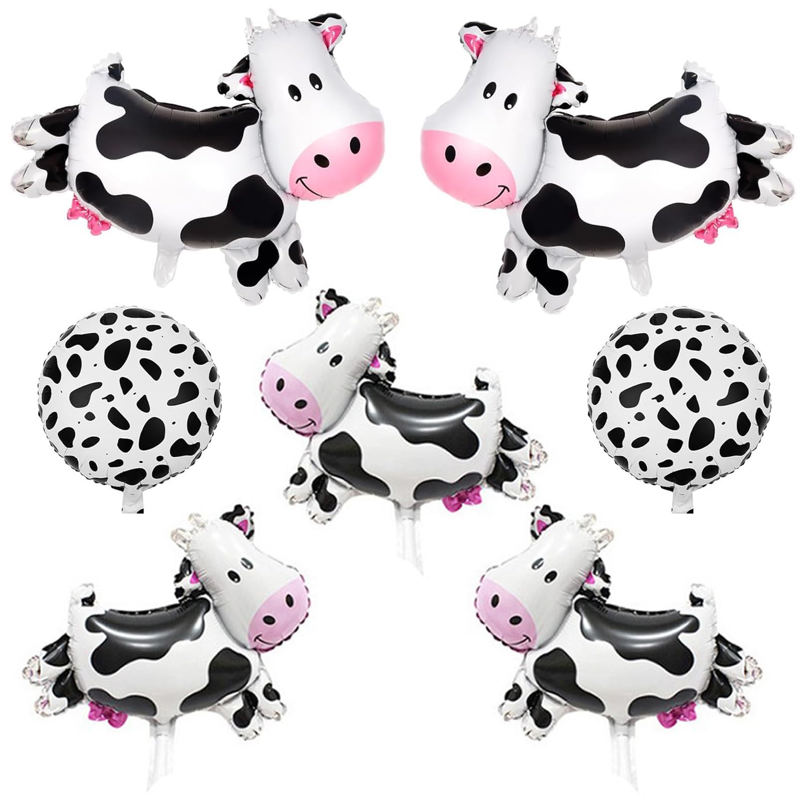 7 Stuks Koeienballonnen – Folieballonnen In Verschillende Formaten – Ideaal Voor Boerderijfeestjes, Kinderfeestjes, Cowboythema En Baby Showers – Eenvoudig Op Te Blazen Met Lucht Of Helium