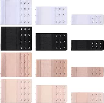 COMNICO 12 Pcs Bra Extender, Women's Bra Extenders Bra Back Clips Strap Adjustable Soft Stretchy