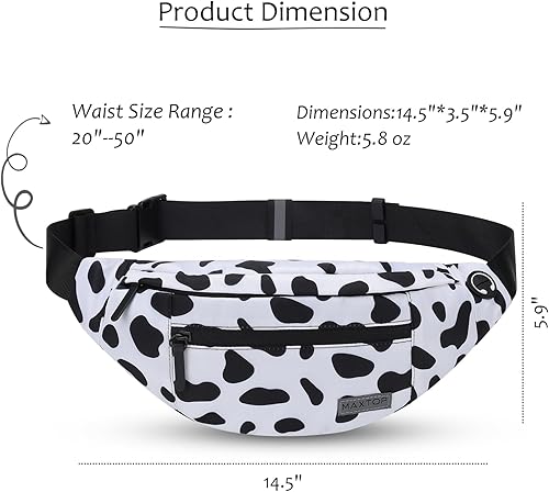 Miniatura 10 de MAXTOP - Cangurera cruzada y grande con 4 bolsillos con cremallera, para deportes, festivales, entrenamientos, viajes, salir a correr y uso casual,