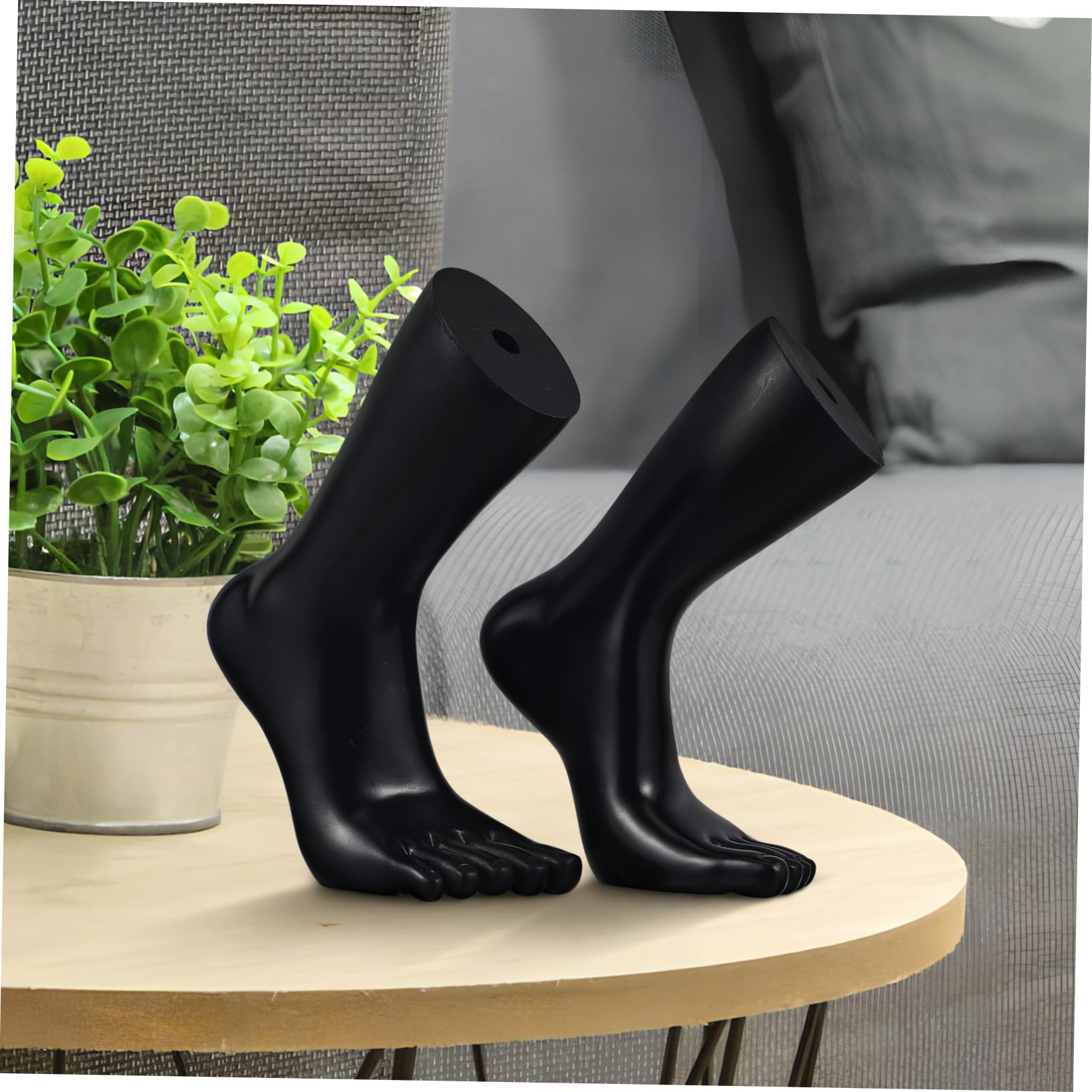 PRETYZOOM Fußmodell Schwarzer Vinyl Einzigartigem Design Socken aus Realistisches Farbe für Präsentation von Socken und Knöchelarmbändern im Einzelhandel und Ausstellungen